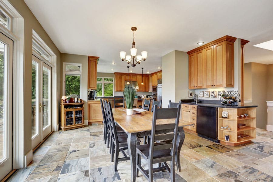 bright daytime photo of dining room real estate photos